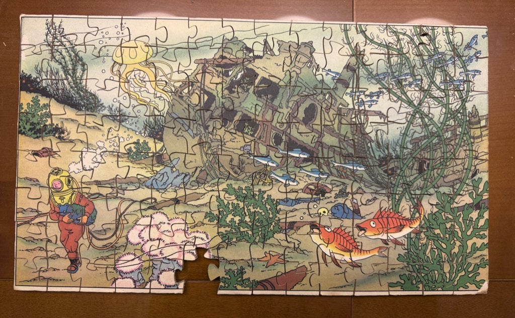 puzzle Tintin, Enlèvement, Tintin, Utilisé, Livre ou Jeu