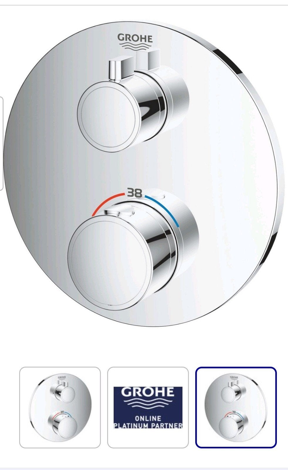 GROHE Grohtherm thermostatische inbouww douchekraan - Chroom, Ophalen