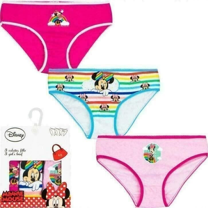 3 x Minnie Mouse Onderbroeken - Maat 116/128 - Disney, Disney, Nacht- of Onderkleding, Meisje, Nieuw