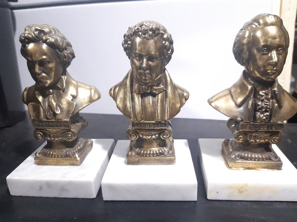 3 bustes de statue en cuivre, Enlèvement ou Envoi, Cuivre