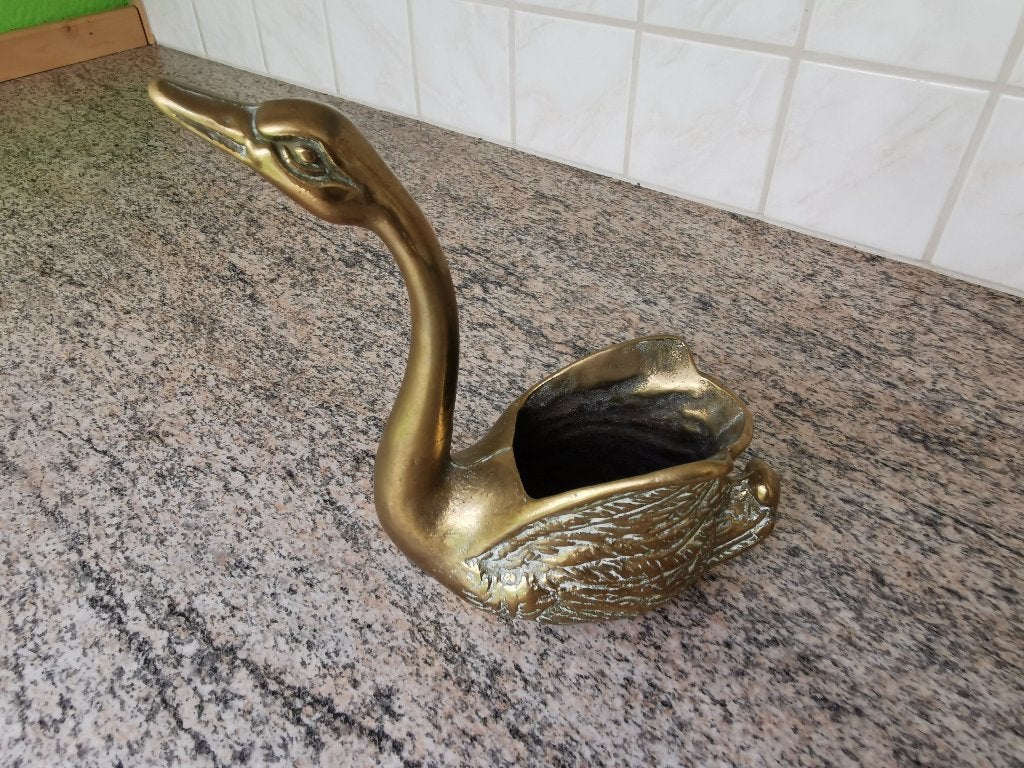Vintage cygne en laiton massif, Envoi