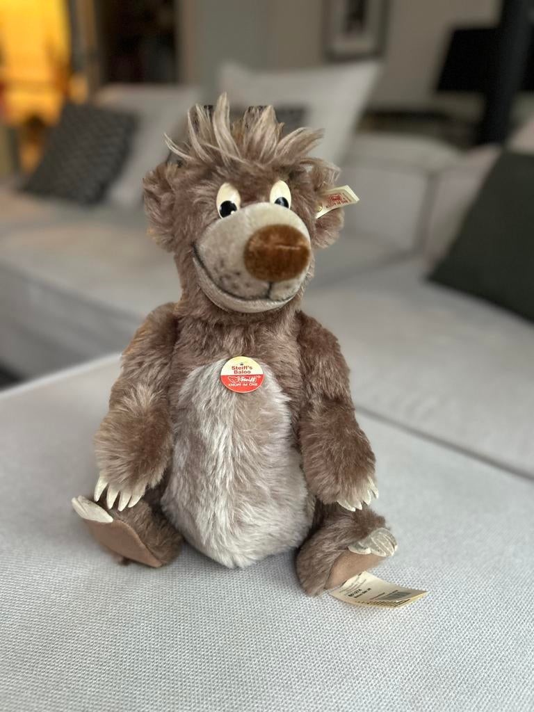 Steiff Baloo beer 35cm – met label & knop – Jungle Book, Verzamelen, Ophalen, Zo goed als nieuw