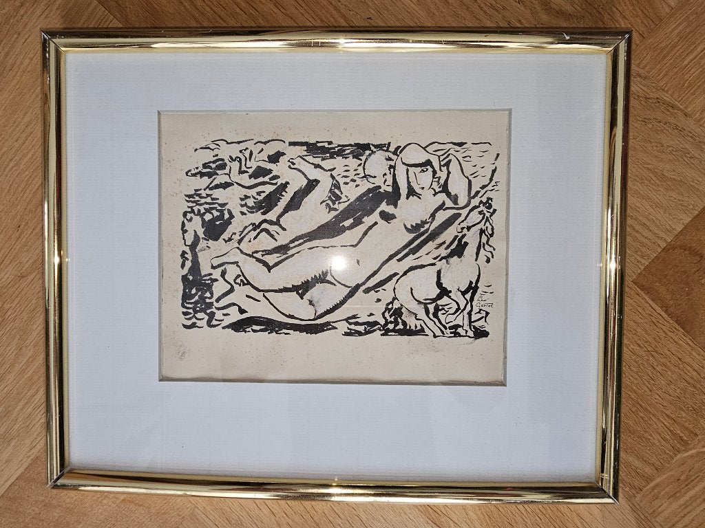 Leo Gestel  Uniek werk  Oost Indische inkt, Ophalen, Gesigneerd