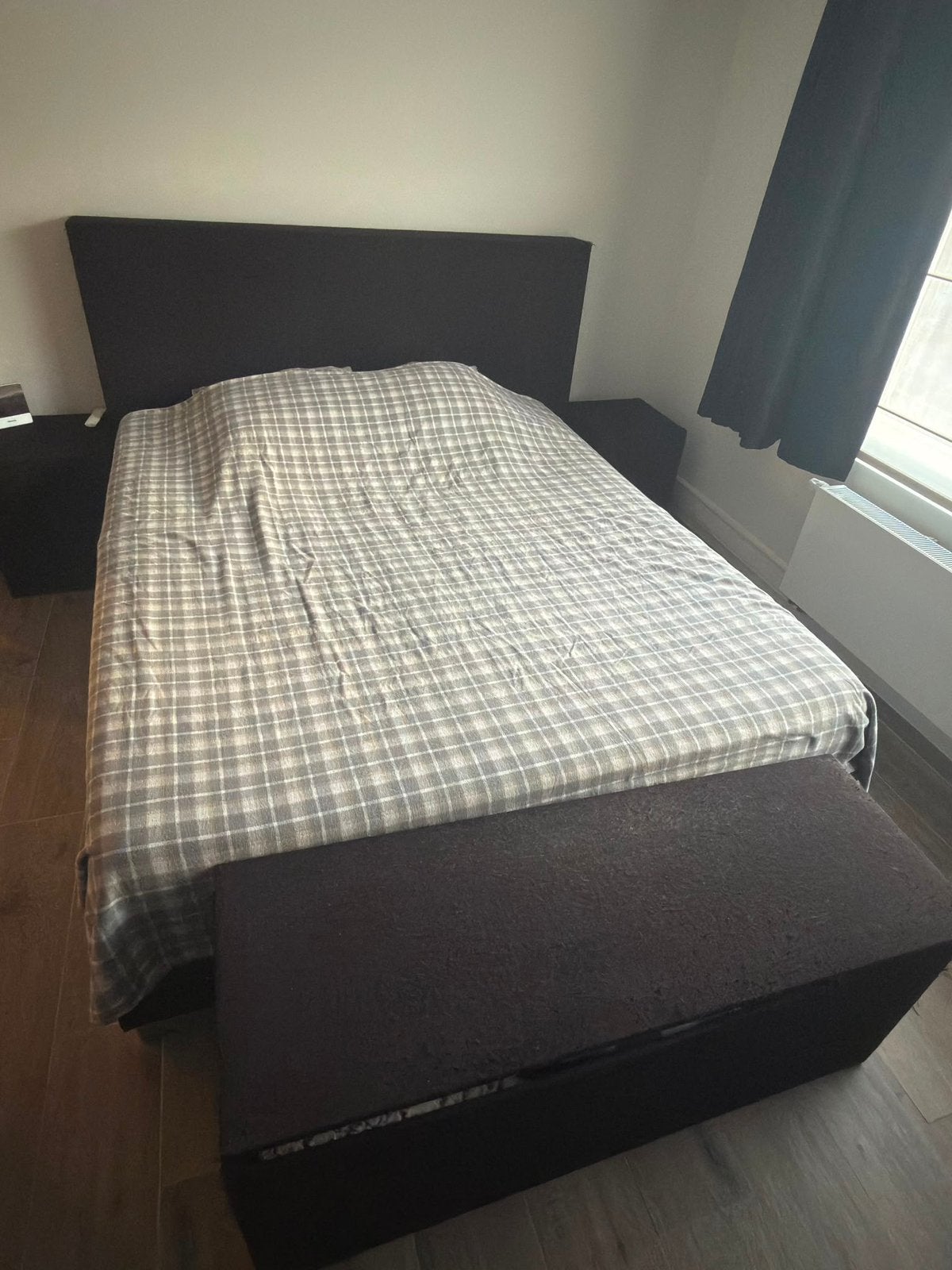 Boxspring, Ophalen, Gebruikt, Zwart, Tweepersoons