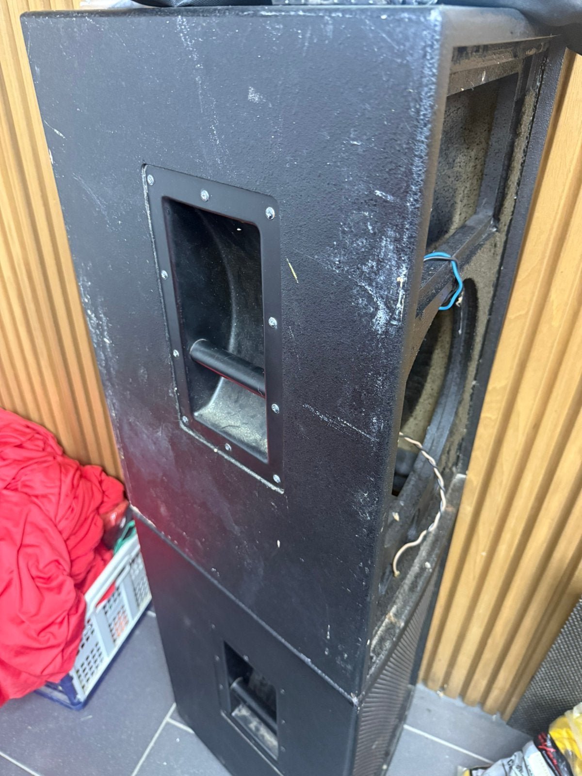 2 x lege 12”speaker kasten, Ophalen, Gebruikt, JBL