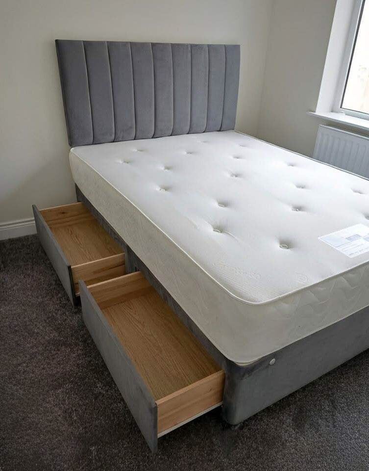 Opbergbed vanaf €349 - 120/140/160/180cm, Huis en Inrichting, Slaapkamer | Bedden, Nieuw, Tweepersoons, 140 cm, 200 cm, Grijs