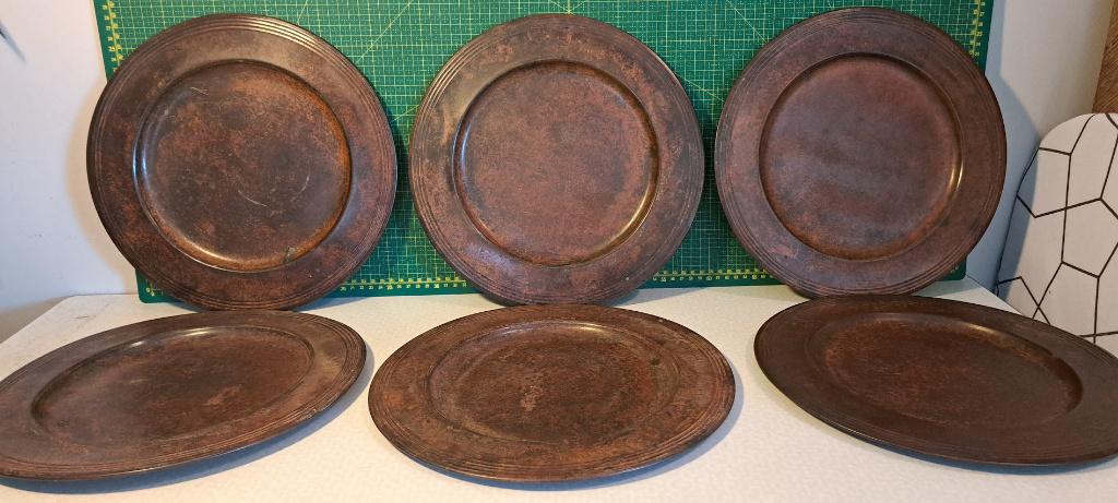 Decoratieve TINNEN onderborden, Antiek en Kunst, Antiek | Brons en Koper, Ophalen of Verzenden, Brons
