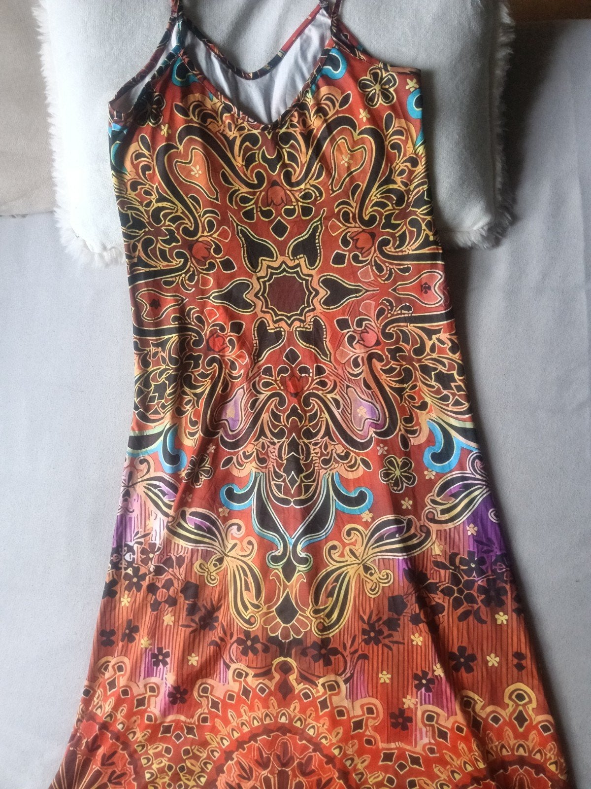 Sublime robe longue bohème imprimée baroque. S jamais porté, Enlèvement ou Envoi, Doré