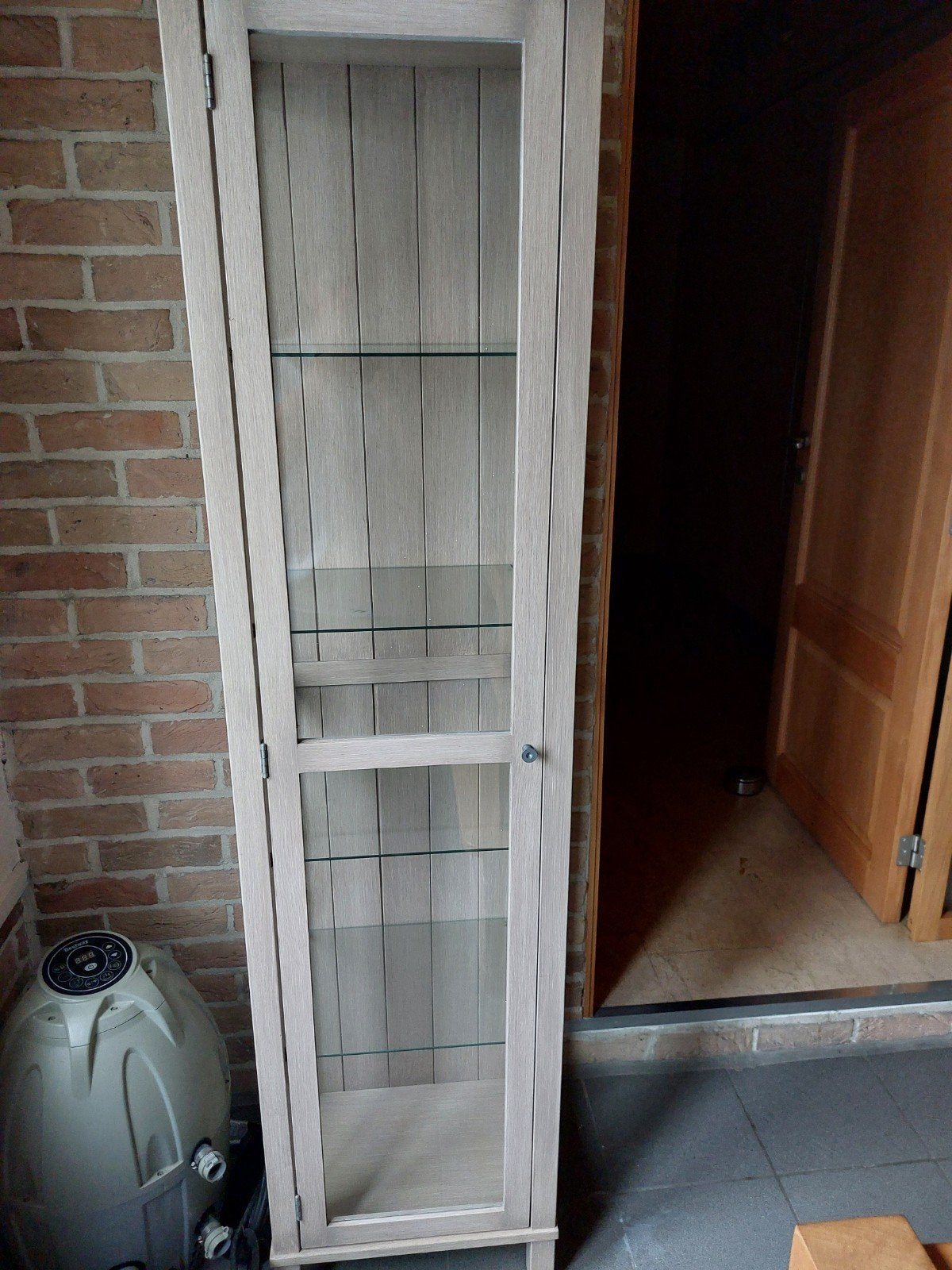 vitrine kast, beige, Avec porte(s), Landelijk, Enlèvement, Utilisé