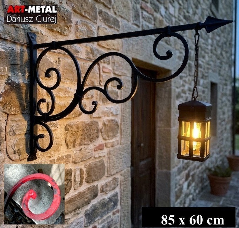Éclairage extérieur, Forge artistique, Lampe de façade, Jardin & Terrasse, Éclairage extérieur, Enlèvement ou Envoi, Neuf, Acier