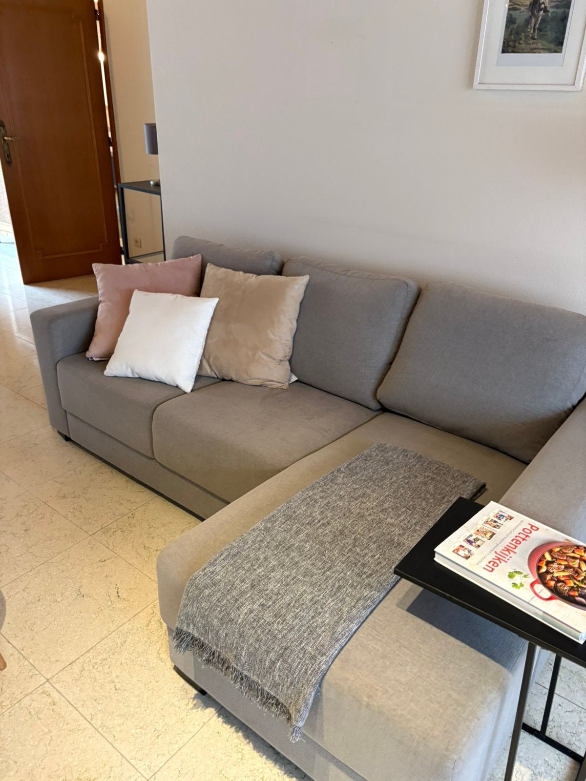 Grijze zetel, Huis en Inrichting, Ophalen, Gebruikt, Stof