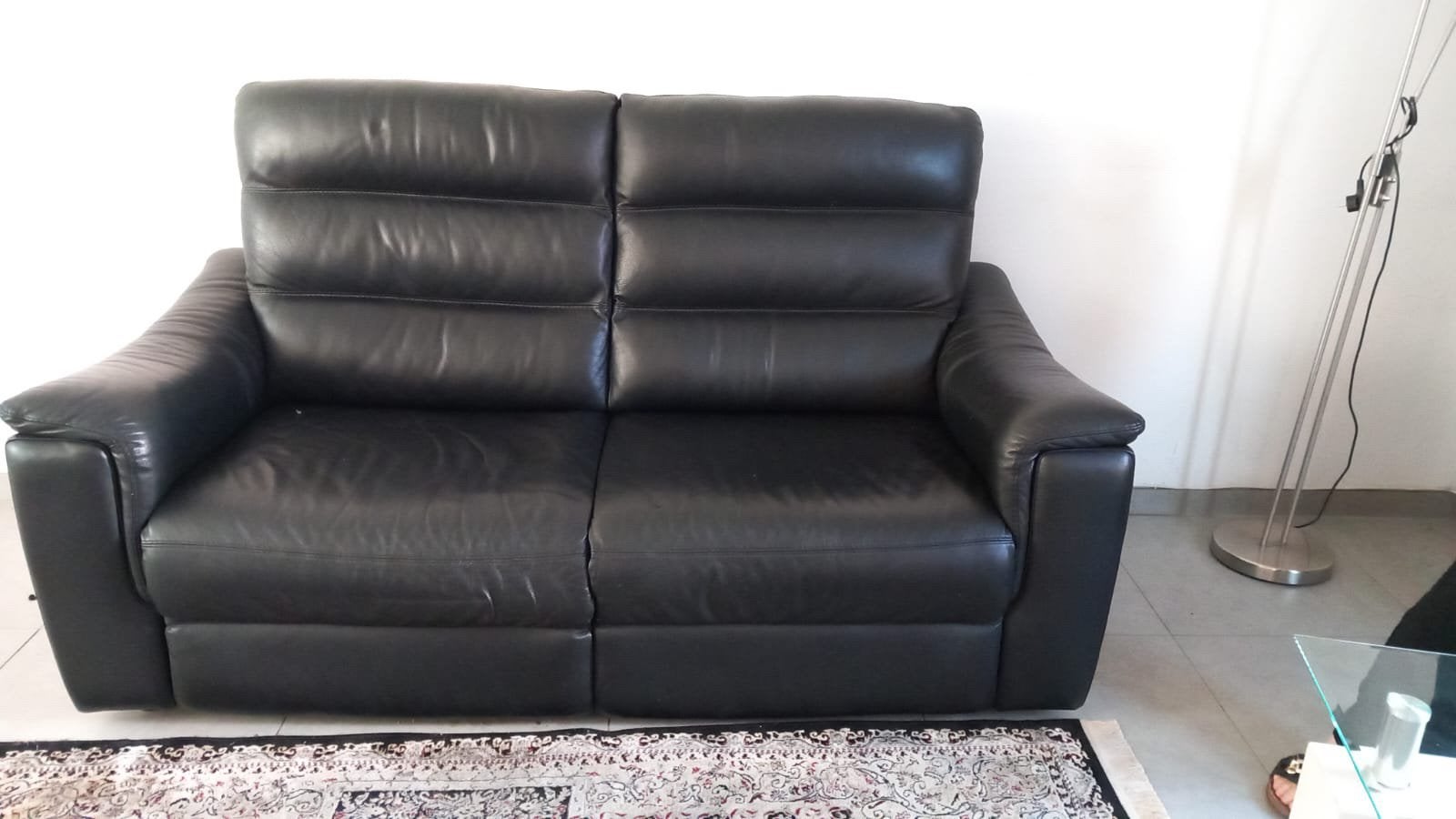 Zwarte lederen zetel (echt leder), Ophalen, Gebruikt
