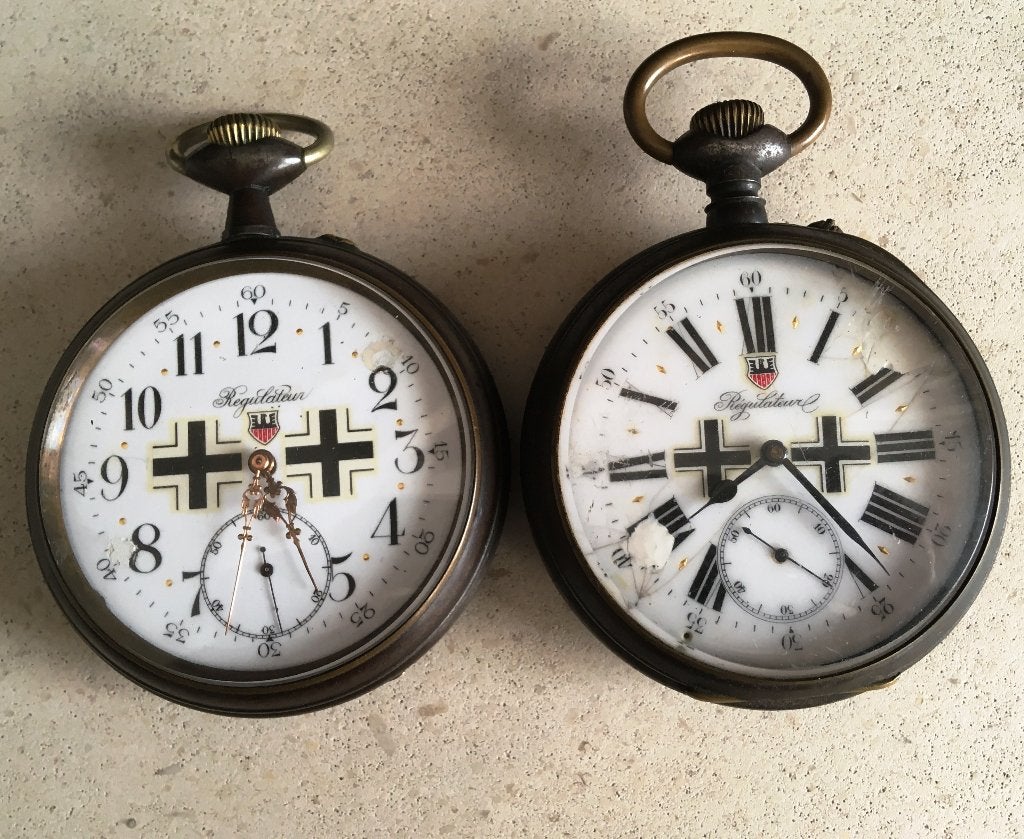 Montre REGULATEUR militaire très gros diamètre lot de 2, Rolex, Acier, Enlèvement, Utilisé