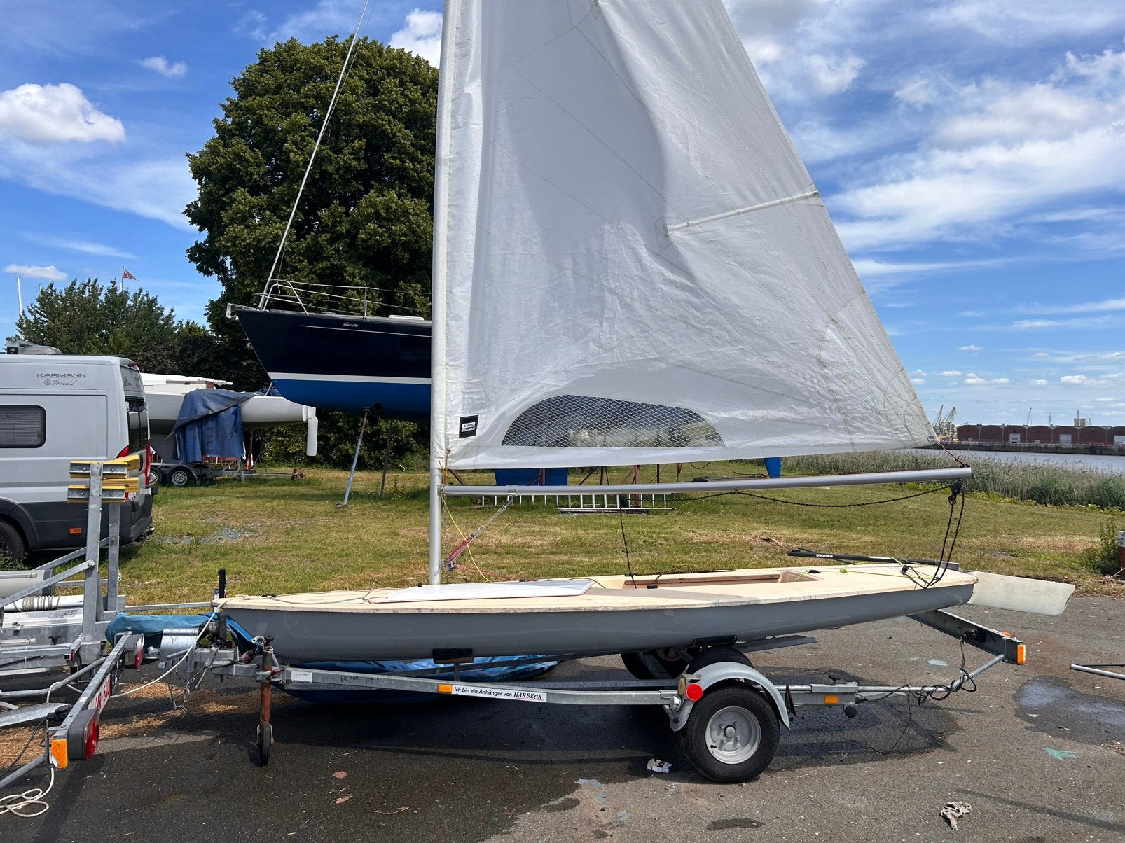 Laser zeilboot, Watersport en Boten, Zeilen en Zeiltoebehoren, Ophalen, Gebruikt