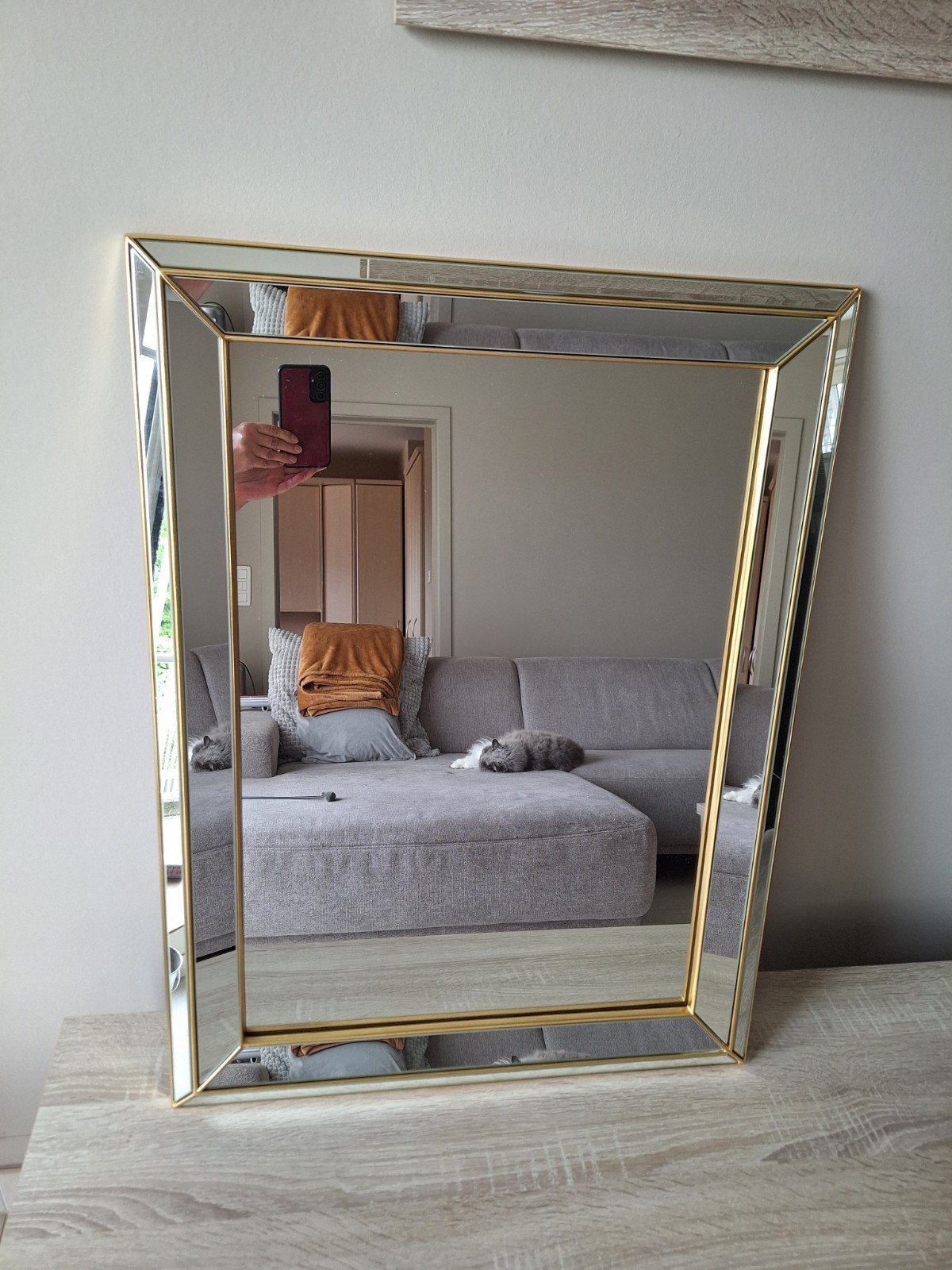 Miroir belge Deknudt Vintage 74x57cm bon état., Enlèvement