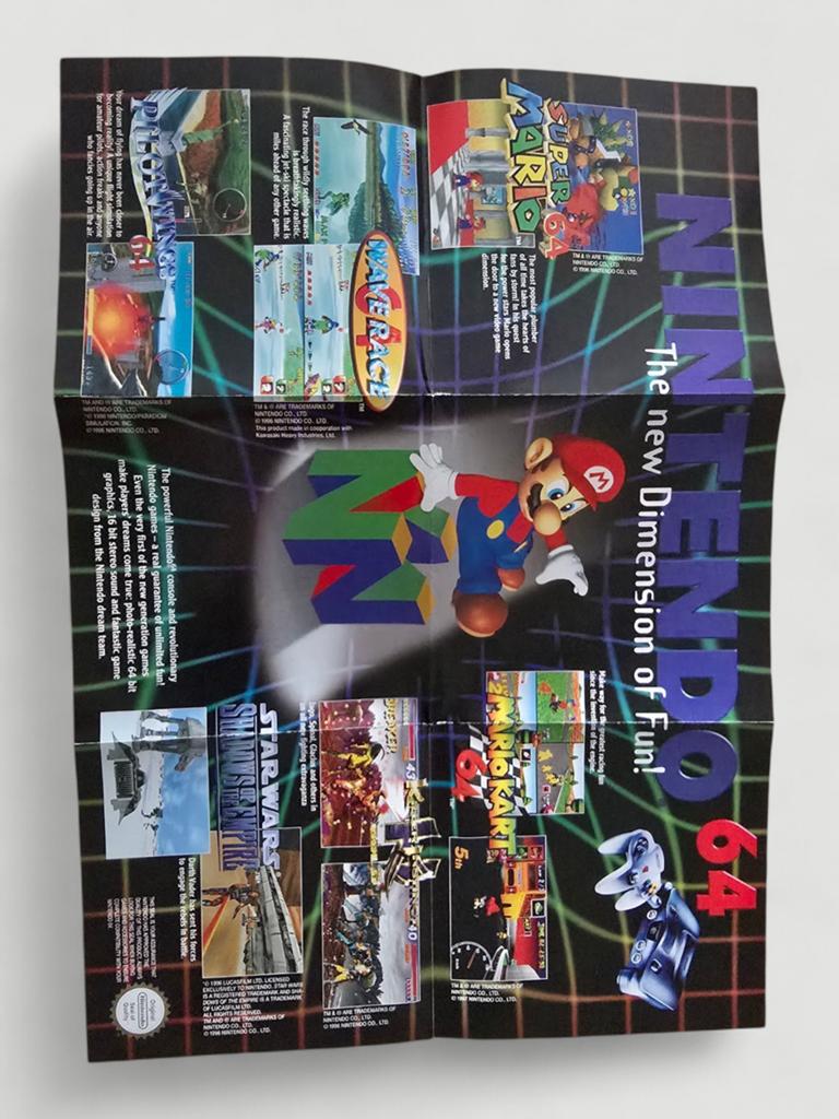 Officiële poster/flyer van de Nintendo 64 — Mario Kart 64, S, Games en Spelcomputers, Games | Nintendo 64, Ophalen of Verzenden