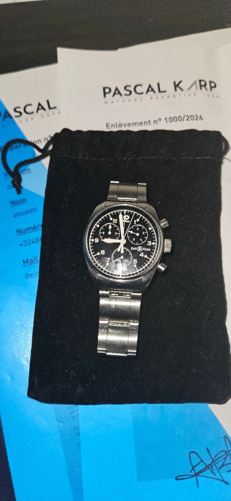 Zeldzame Bell&Ross chronograaf, Handtassen en Accessoires, Overige merken, Overige materialen, Met bandje, Polshorloge