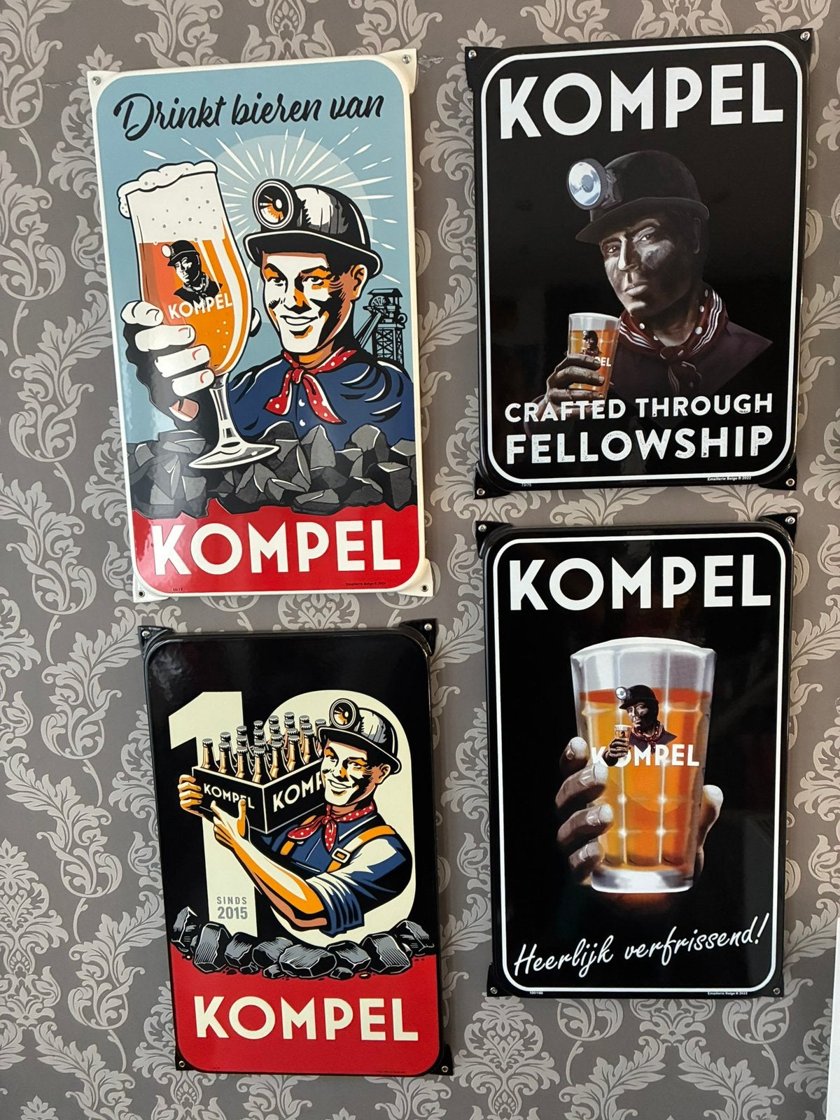 Kompel emaille borden, Ophalen, Zo goed als nieuw, Reclamebord