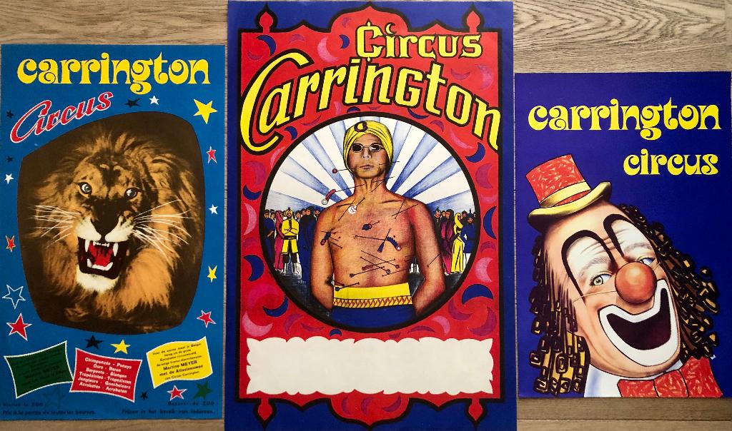 Circus affiches Carrington, Verzamelen, Ophalen, Rechthoekig Staand, Nieuw, A1 t/m A3
