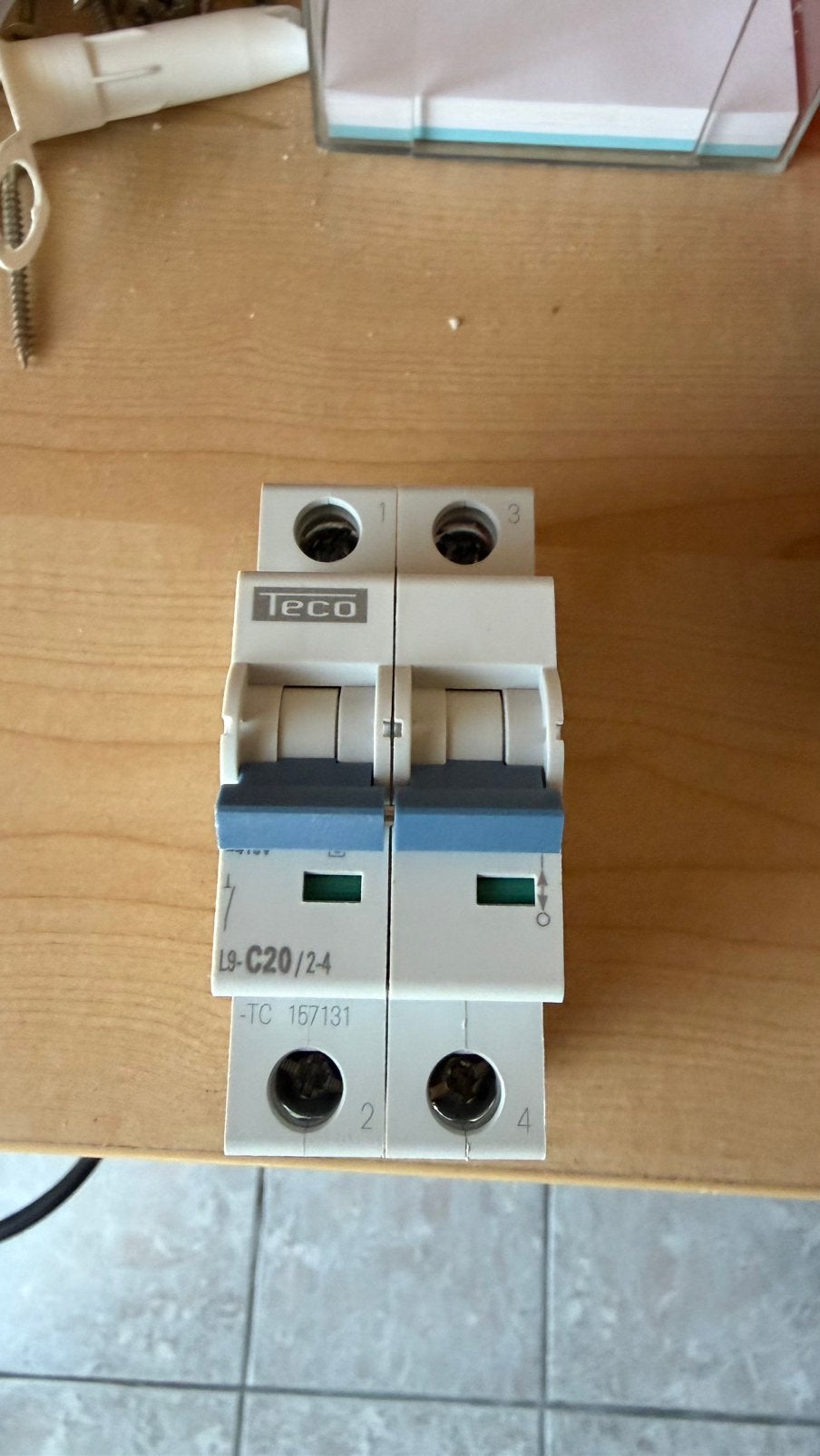 Automaat TECO DIJ 20A tweepolig, Doe-het-zelf en Bouw, Ophalen, Nieuw