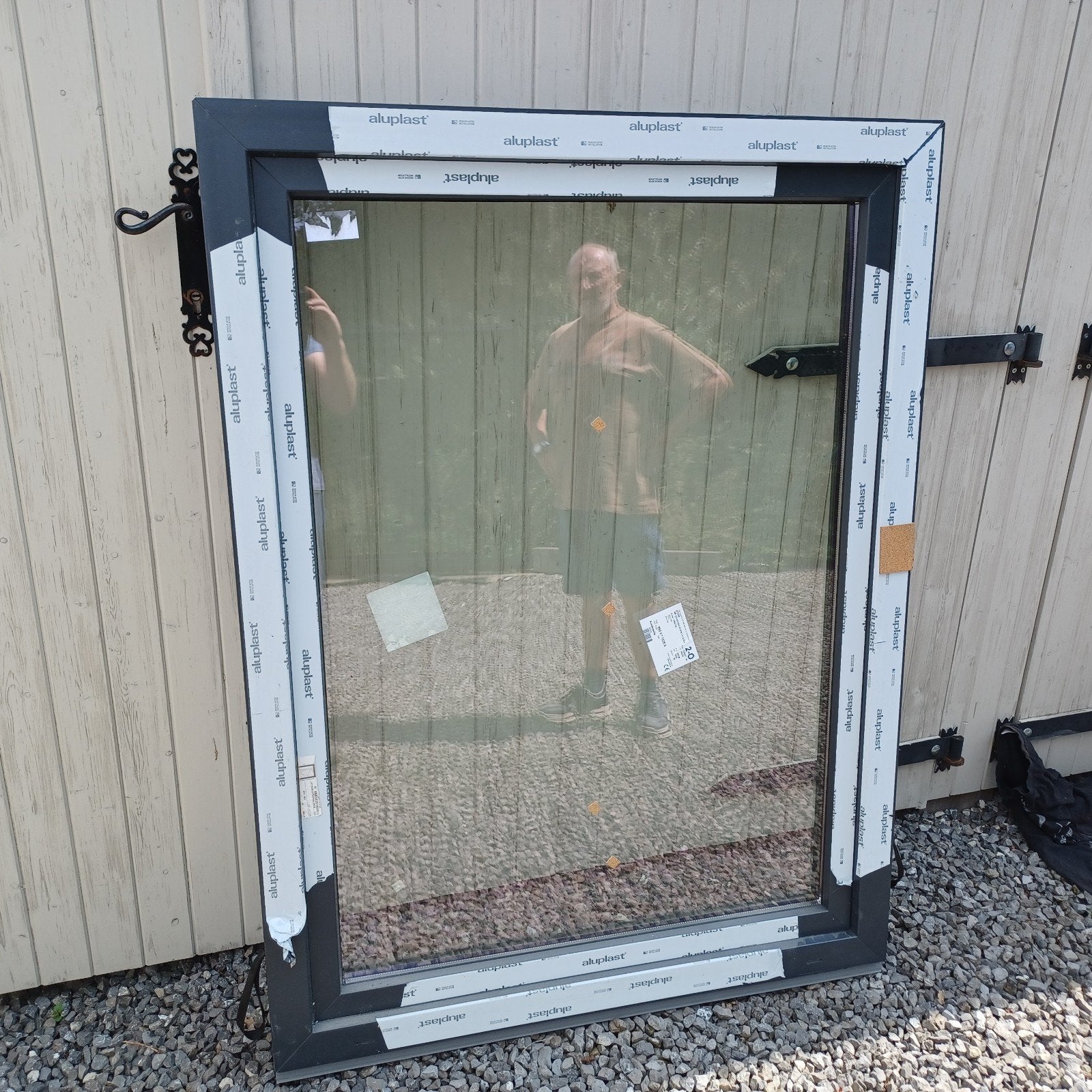 nieuwe PVC ramen antraciet kleur, Doe-het-zelf en Bouw, Kunststof, Raamkozijn, Nieuw, Inclusief glas