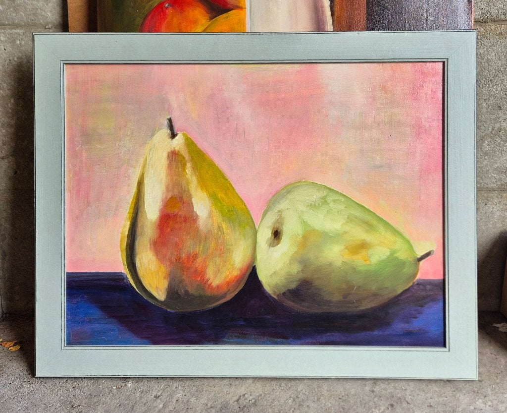 Schilderij fruit peren, Antiek en Kunst, Ophalen, Handgeschilderd