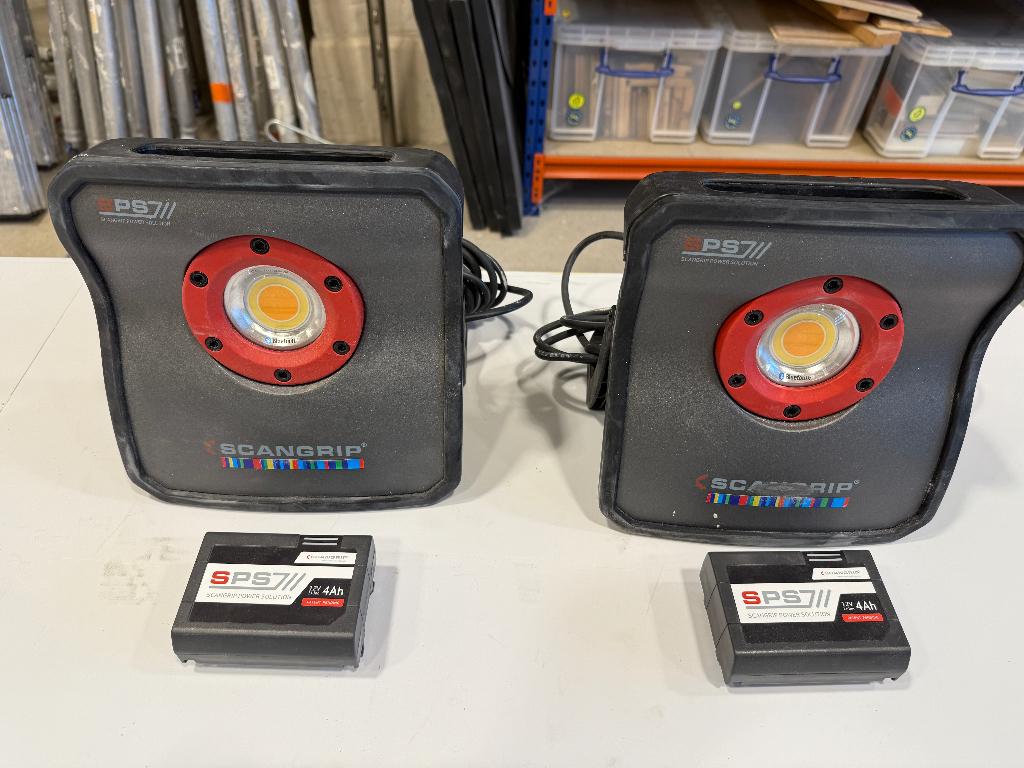 Scangrip MULTIMATCH 3 SPS set (2x) + 2x SPS7 12V 4Ah accu, Ophalen, Lamp