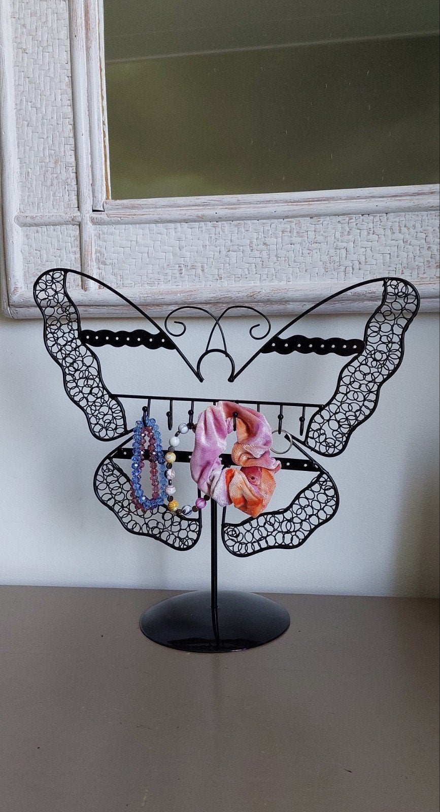 Porte-bijoux papillon en métal noir pour bracelets, bagues,, Enlèvement ou Envoi, Noir