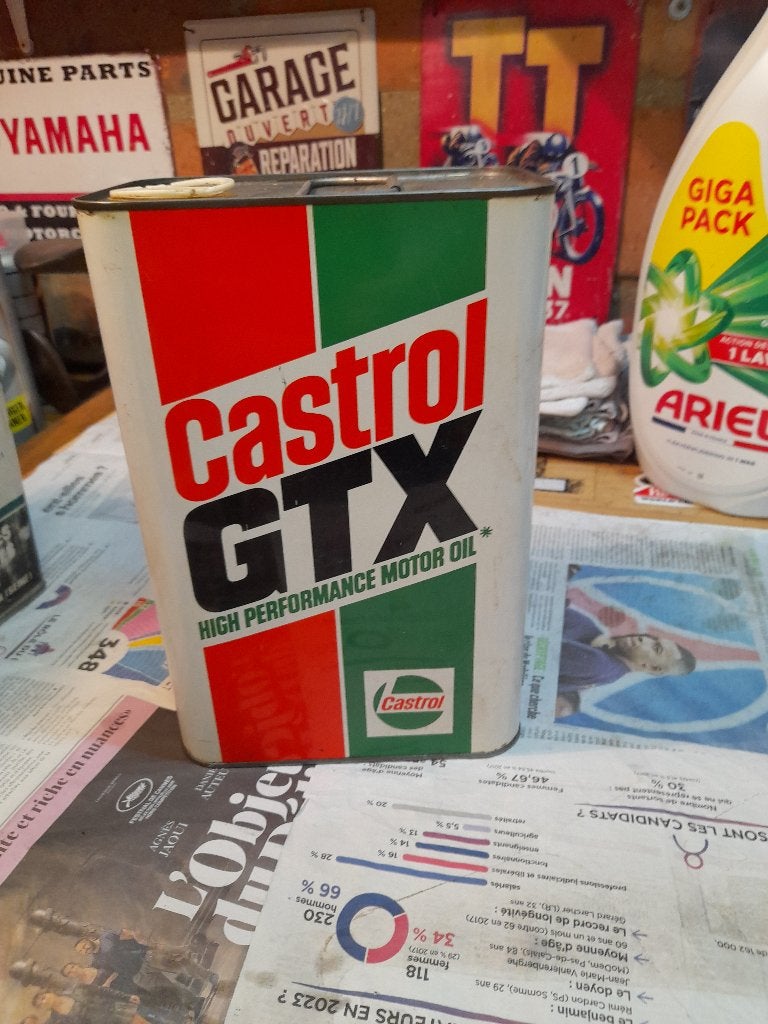 ancien bidon huile vide castrol gtx performance 5l, Envoi, Utilisé, Autres types