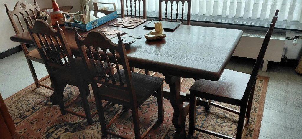 eiken eettafel, Ophalen