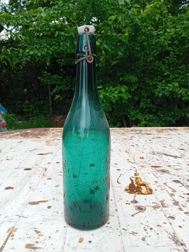 Oude vintage bierfles brouwerij Clerinx Kerkom Kerckom, Ophalen of Verzenden