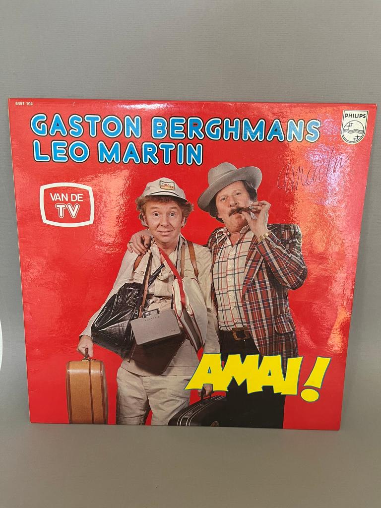 Gesigneerde LP Gaston Berghmans & Leo Martin – “AMAI!”, CD & DVD, Vinyles | Néerlandophone, Pressage original, Enlèvement ou Envoi