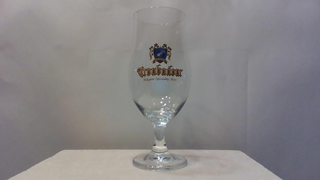 Bierglas Troebadour Belgian Specialty beer, Verzamelen, Ophalen of Verzenden, Zo goed als nieuw, Glas of Glazen, Overige merken