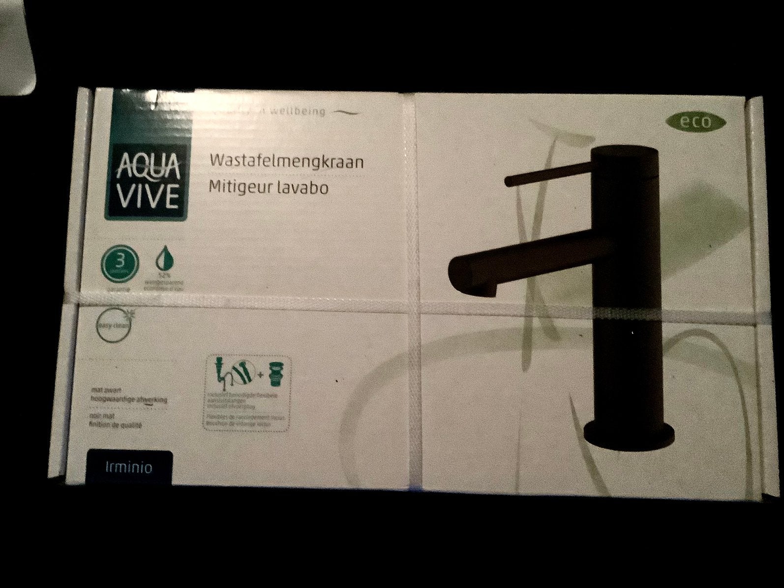 AquaVive Irminio Eco Wastafelmengkraan Zwart NIEUW IN DOOS, Doe-het-zelf en Bouw, Ophalen, Kraan