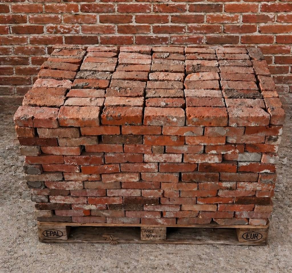 Oude bakstenen belskes per pallet, Doe-het-zelf en Bouw, Metselstenen, Ophalen, Gebruikt, Bakstenen