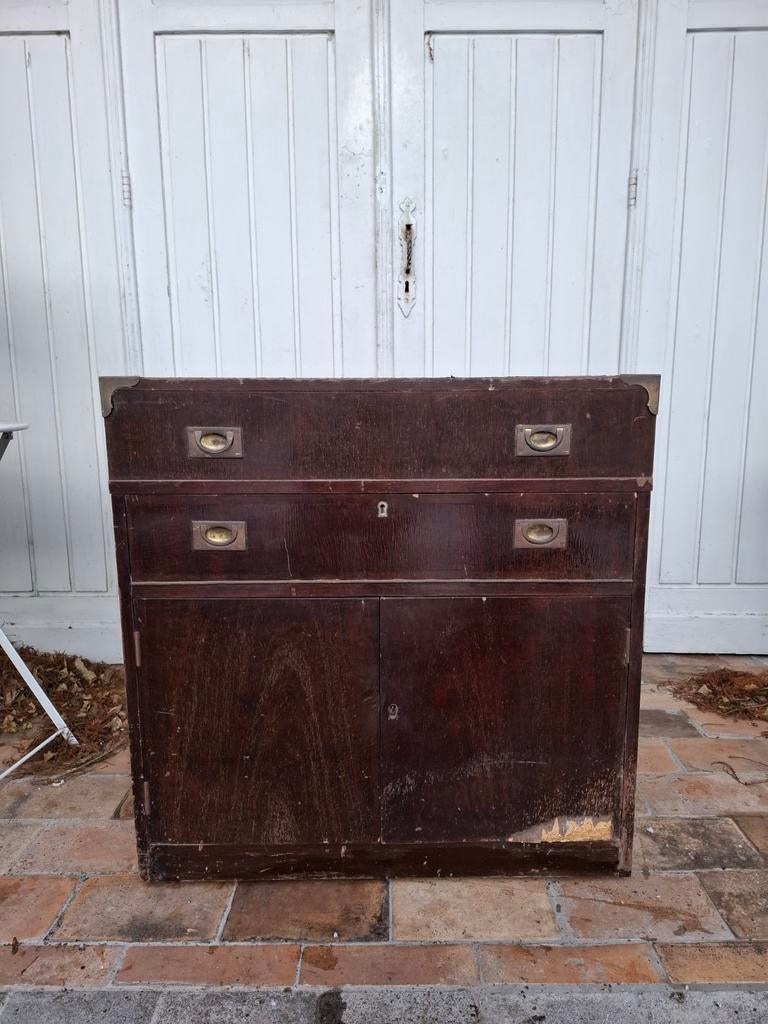 Art deco bar drankkast vintage antiek luxe hout koper, Ophalen