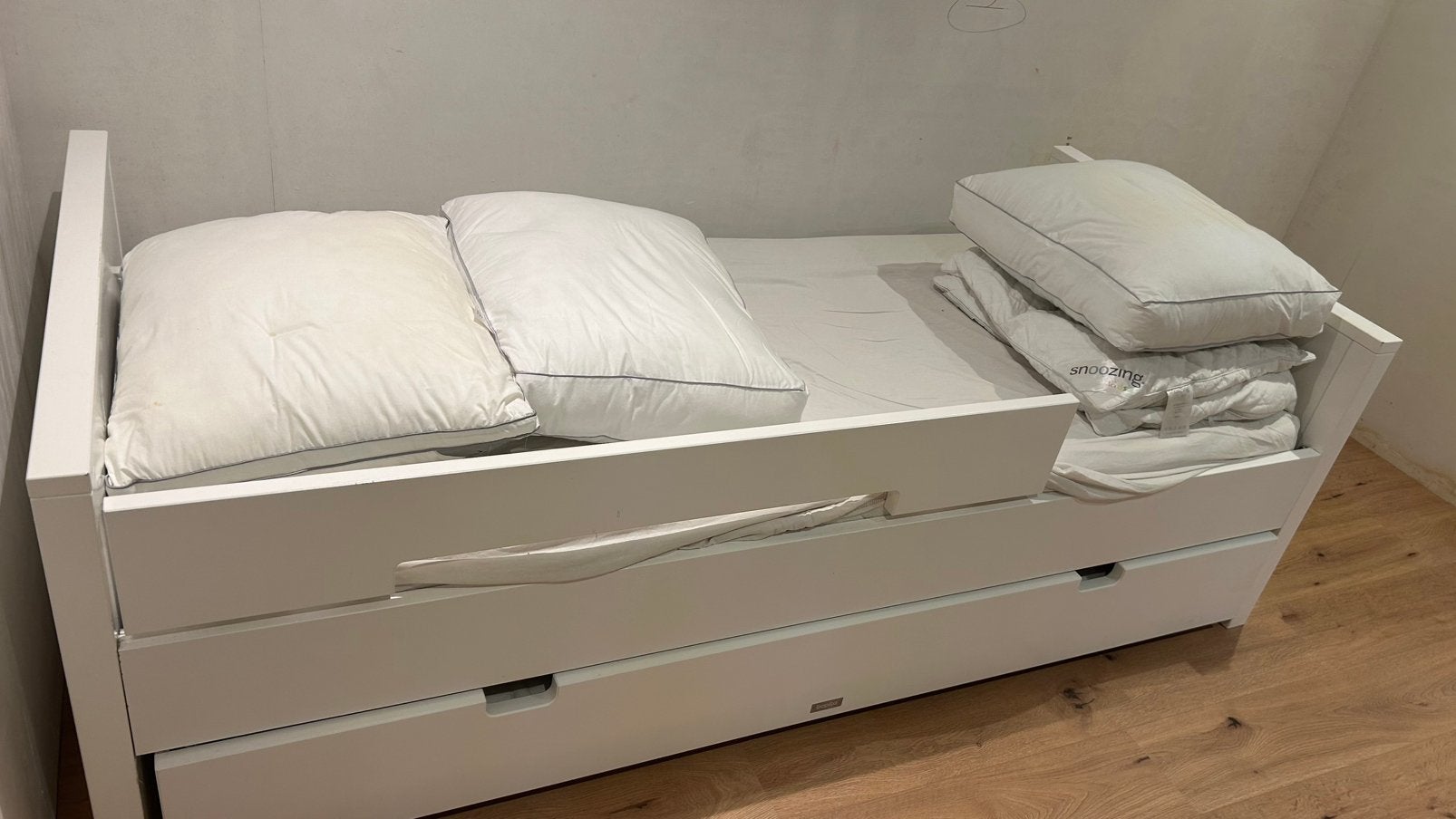 Bopita bed 1P + lade, Ophalen, 85 tot 100 cm, Zo goed als nieuw, Lattenbodem
