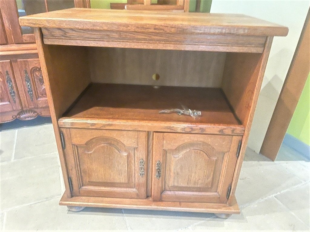 Oak TV + multifunctionele standaard: aanbieding vanaf 30€, Huis en Inrichting, Kasten |Televisiemeubels, Ophalen, Gebruikt, Eikenhout