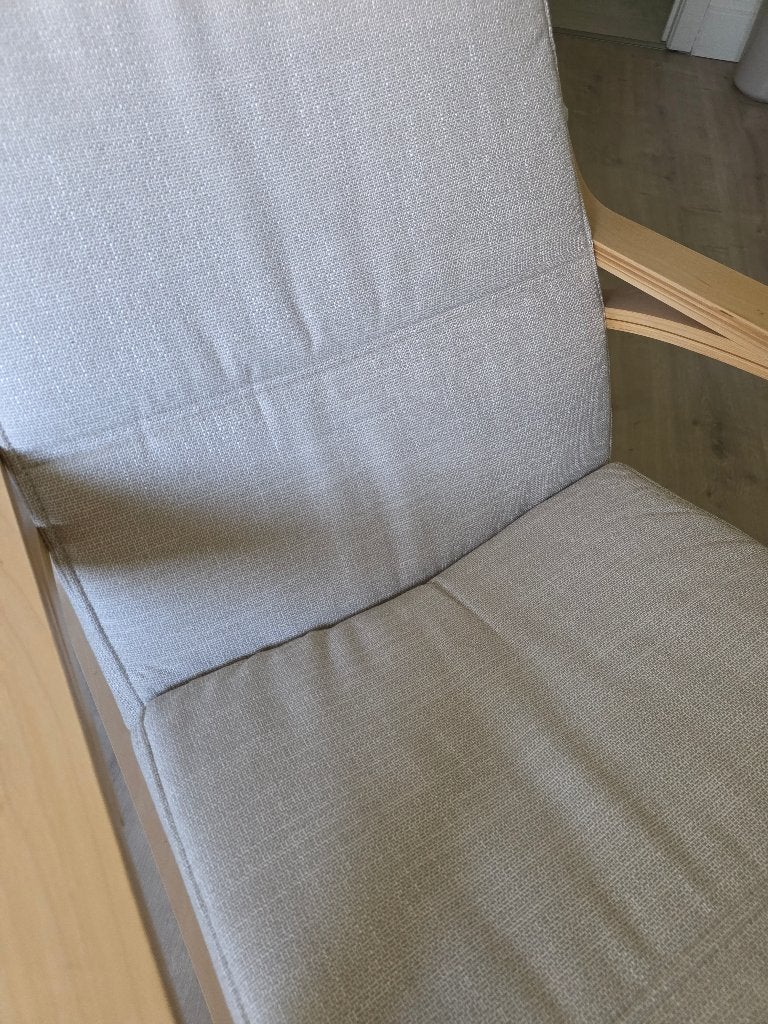 Schommelstoel poäng Ikea, Maison & Meubles, Fauteuils, Comme neuf, Bois, Tissus, Autres matériaux, 50 à 75 cm, Enlèvement