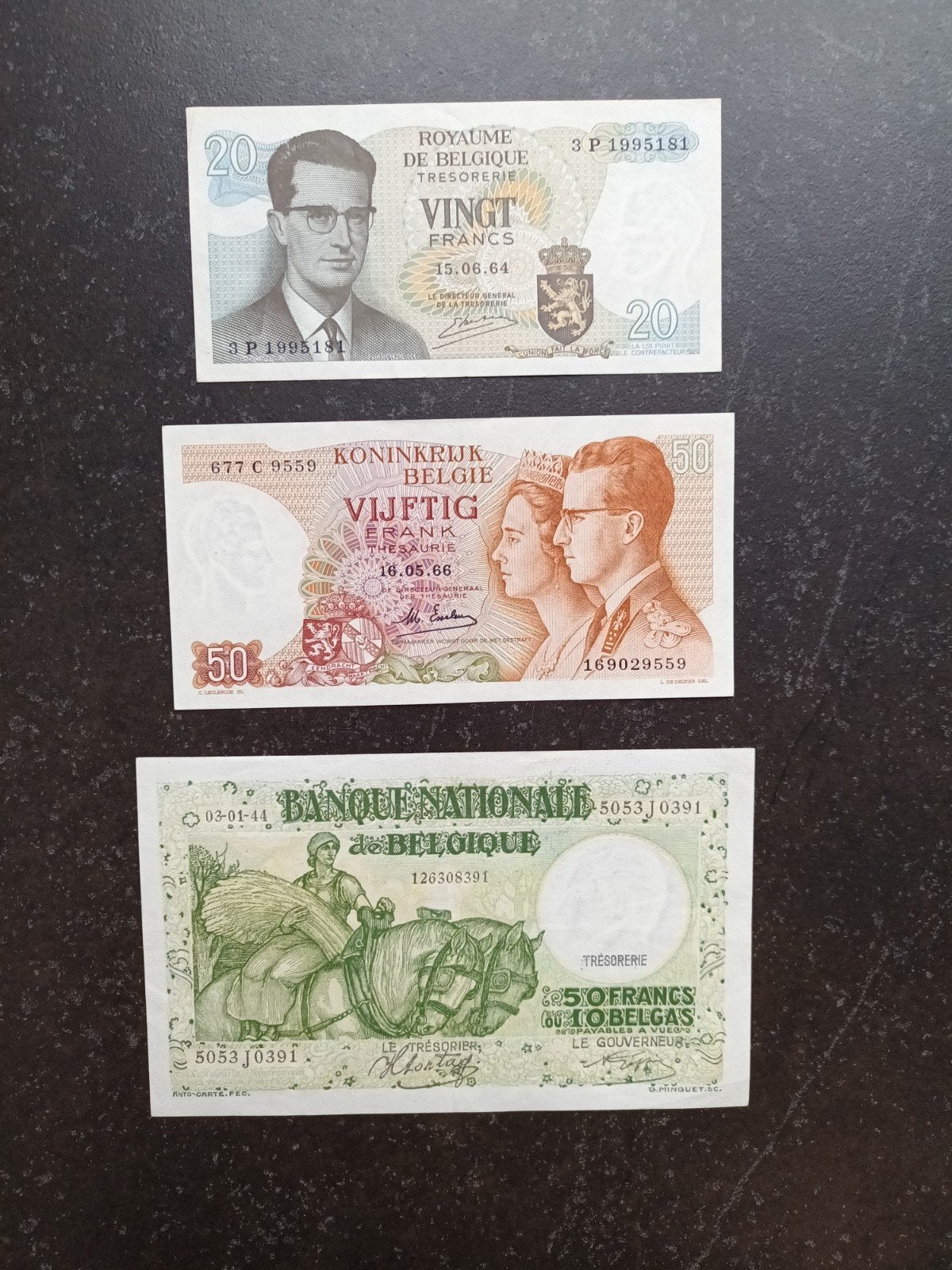 3 belles notes Belge de qualité, Enlèvement ou Envoi, Série