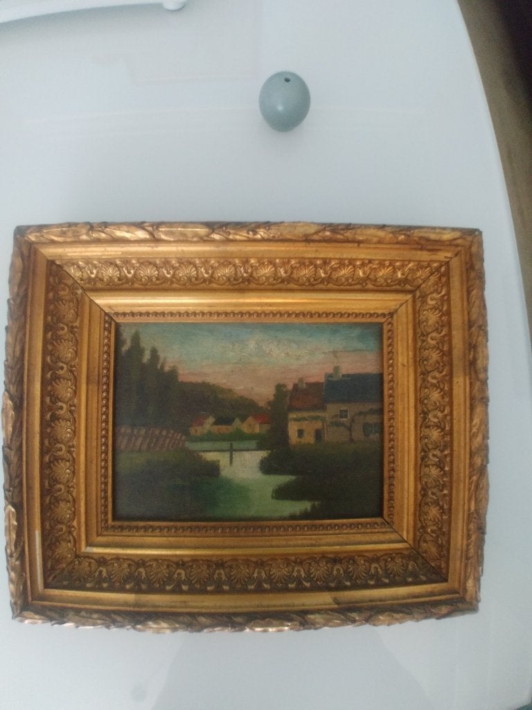 TABLEAU HUILE SUR BOIS TRES ANCIEN, Antiquités & Art, Art | Peinture | Classique, Enlèvement ou Envoi, Peinture à l'huile, Panneau