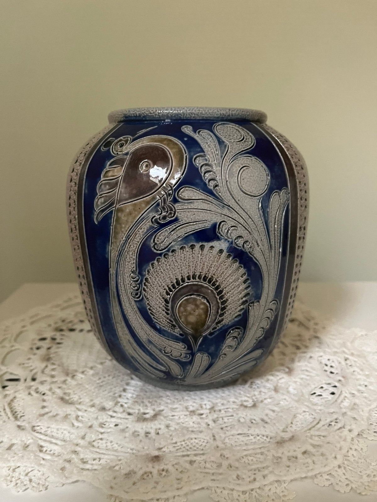 Steinzeug Salzglasure Blumenvase/ceramic Vase, Antiquités & Art, Antiquités | Céramique & Poterie, Enlèvement ou Envoi