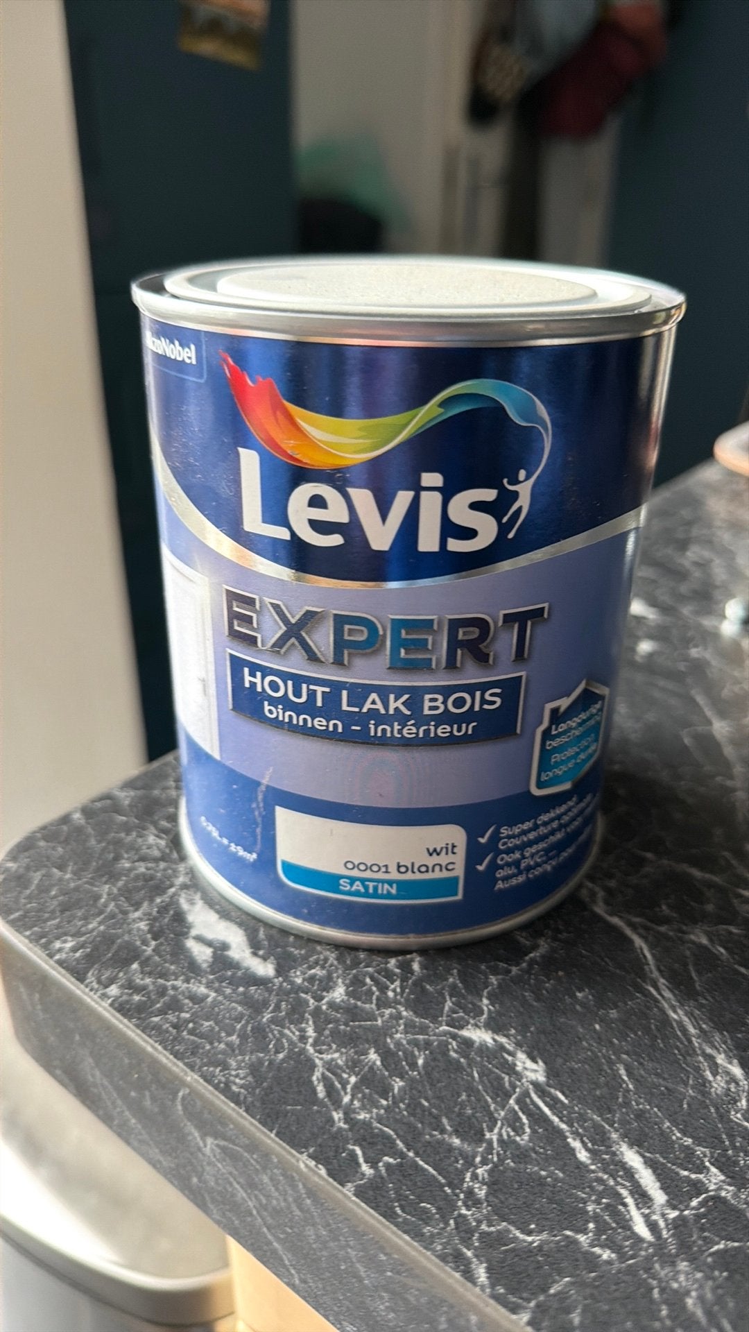 Pot de laque Levis Expert Bois Satin Blanc, Neuf, Moins de 5 litres, Laque, Enlèvement