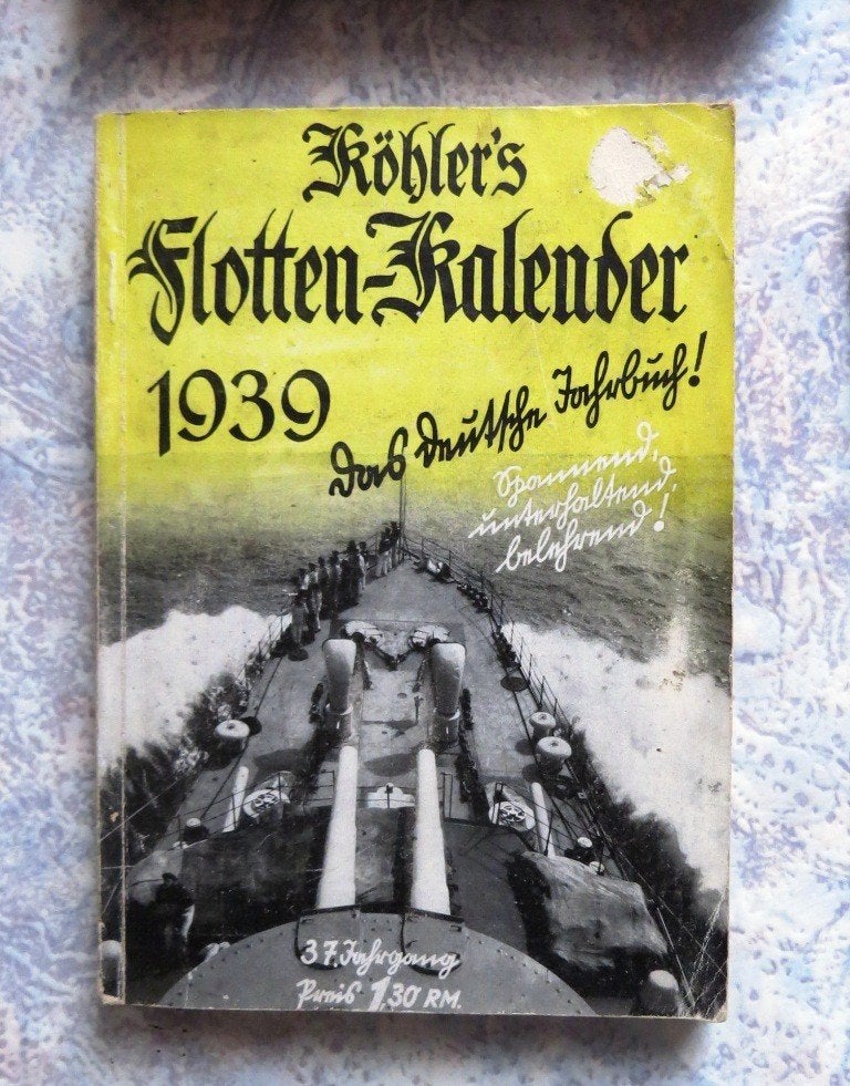Kriegsmarine 1939 Kalender Bismarck Zee Haven Duitsland VNV, Envoi, Autres types