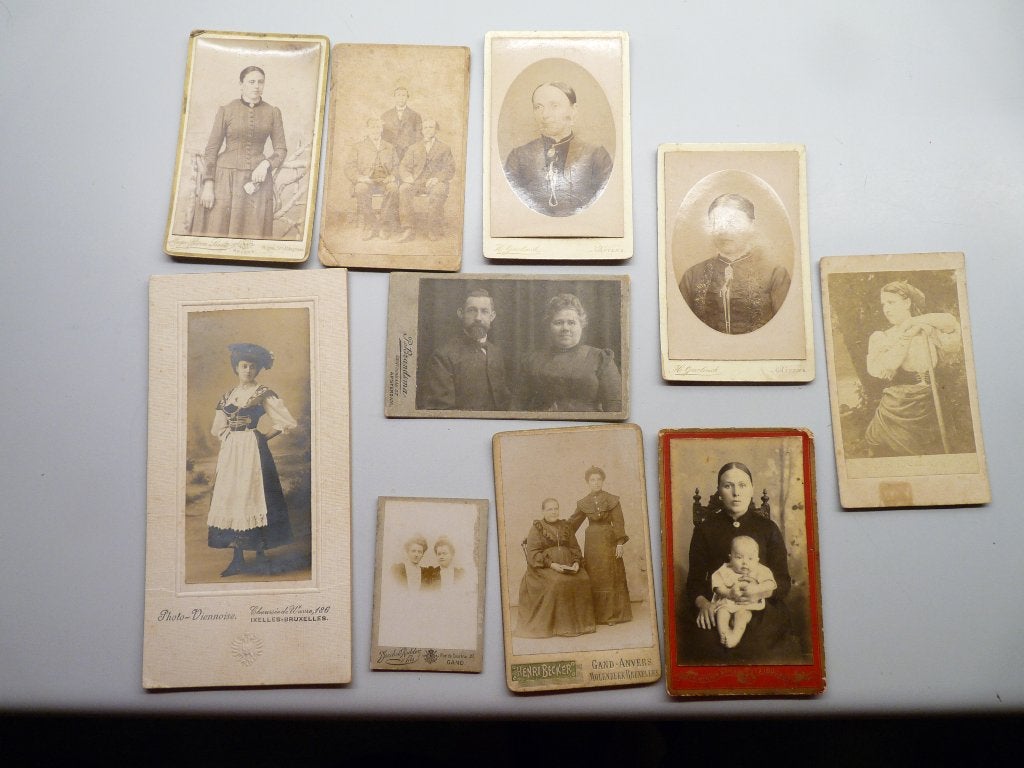 C.D.V. - oude foto's op karton , begin jaren 1900, Gebruikt, Foto, Klederdracht, Ophalen of Verzenden
