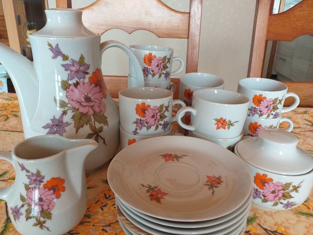 Service petit déjeuner porcelaine Bavaria Winterling, Enlèvement, Porcelaine, Vintage, Service complet