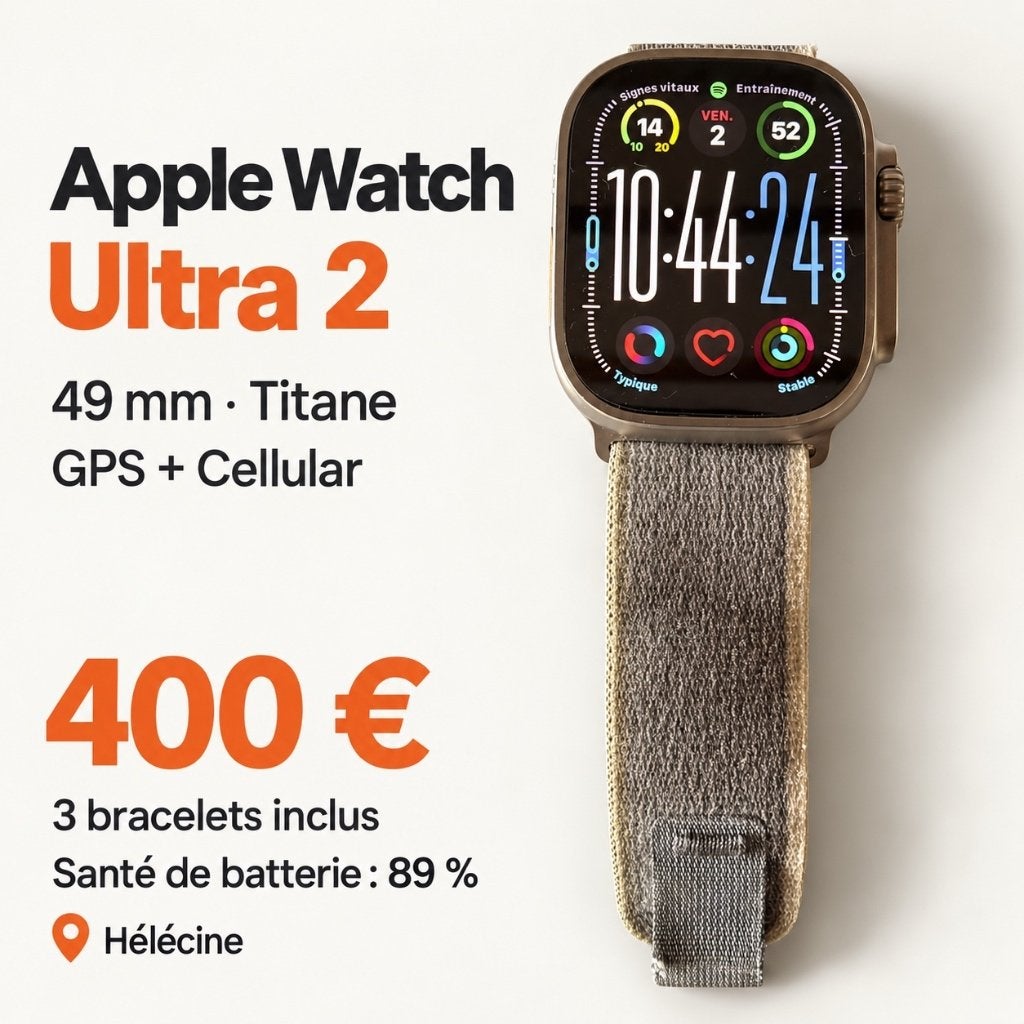 Apple Watch Ultra 2, Étanche, Gris, Apple Watch, IOS
