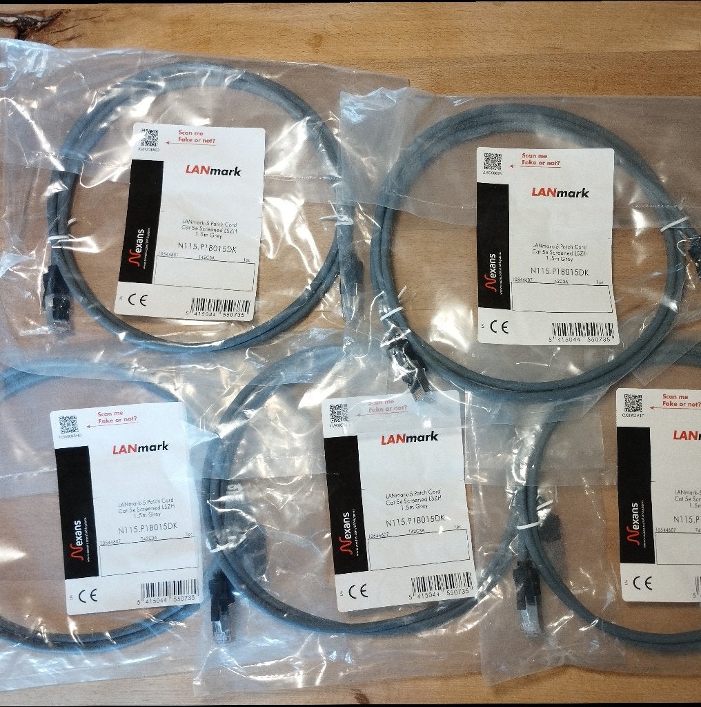 5x Nexans LANmark-5 Cat 5e Screened LSZH (1,5m / Grijs), Ophalen of Verzenden, Nieuw