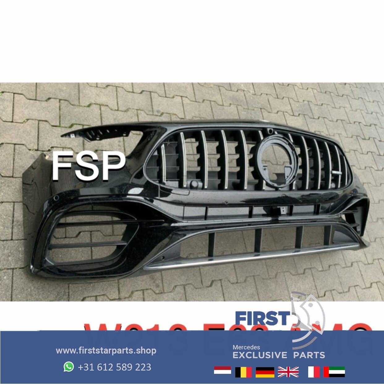 W213 S213 FACELIFT E63 AMG VOORBUMPER COMPLEET ZWART COMPLEE, Gebruikt, -, Voor, Ophalen of Verzenden
