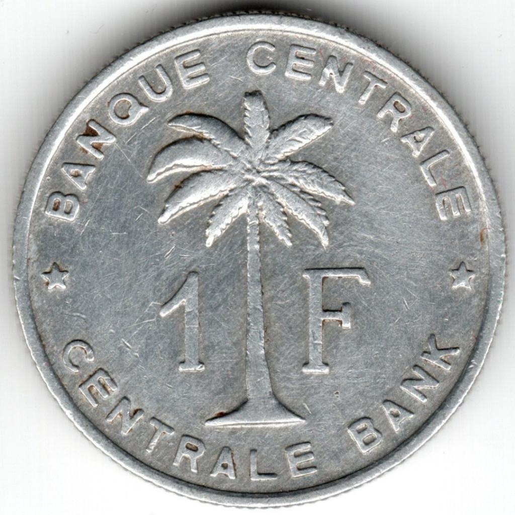 Congo belge : 1 Frank 1959 KM#4 Ref 16607, Enlèvement ou Envoi, Autres pays, Monnaie en vrac